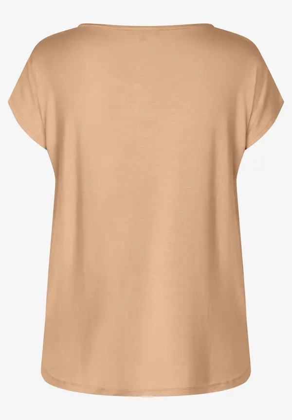 More & More Shirt Mit Satinfront, Warm Beige
