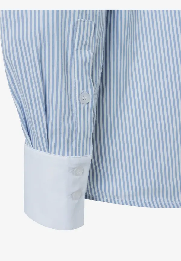 More & More Streifenhemd Mit Weißen Manschetten