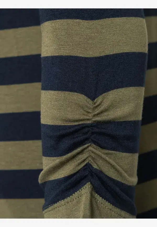 More & More Streifenshirt, Marine/oliv