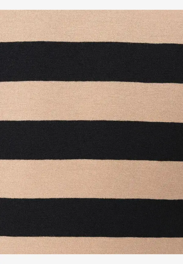 More & More Streifenshirt, Schwarz/beige