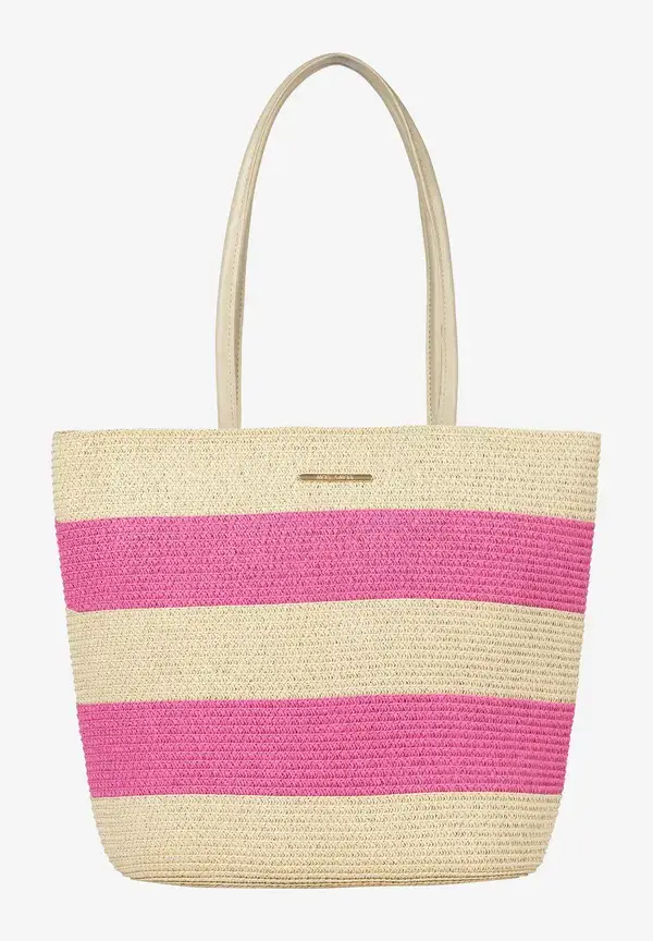 More & More Strohtasche, Pink/sand, Sommer-Kollektion