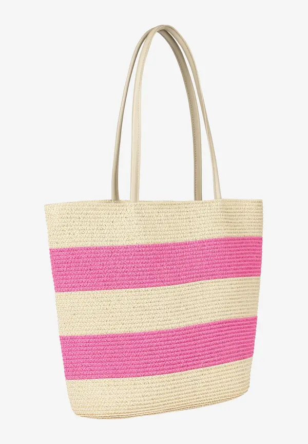 More & More Strohtasche, Pink/sand, Sommer-Kollektion