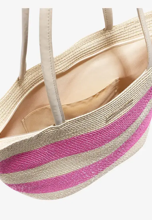 More & More Strohtasche, Pink/sand, Sommer-Kollektion