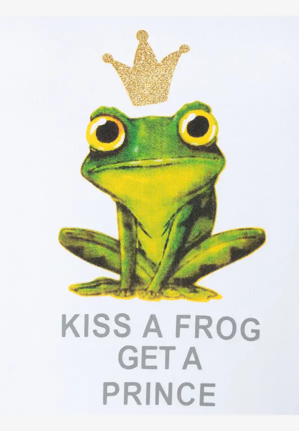 More & More T-Shirt Mit Frosch-Print, Weiß