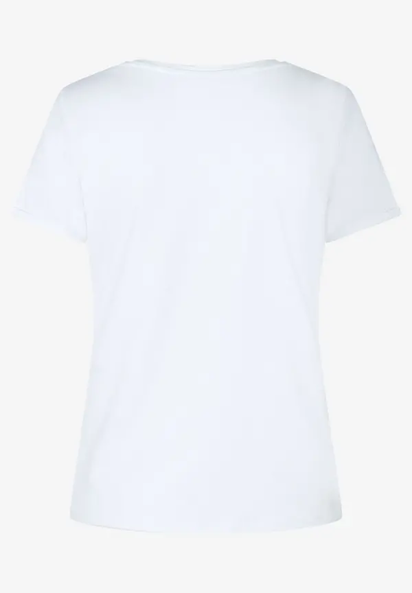 More & More T-Shirt Mit Schriftzug, Weiß