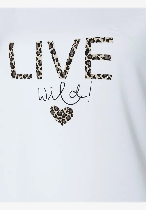 More & More T-Shirt Mit Schriftzug, Weiß