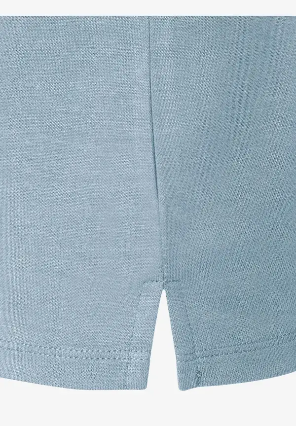 More & More T-Shirt Mit Zierkante, Hellblau