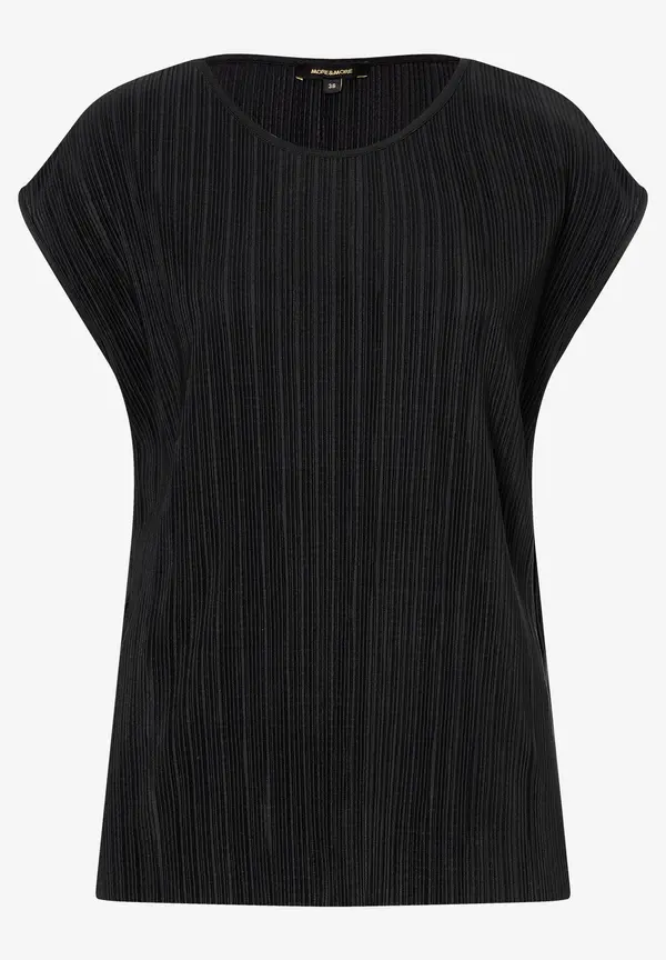 More & More Plisséeshirt, Schwarz, Frühjahrs-Kollektion