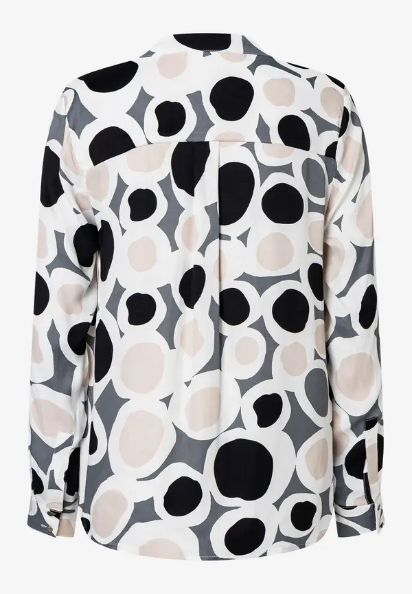 More & More Printbluse, Ecru/grau/schwarz, Herbst-Kollektion