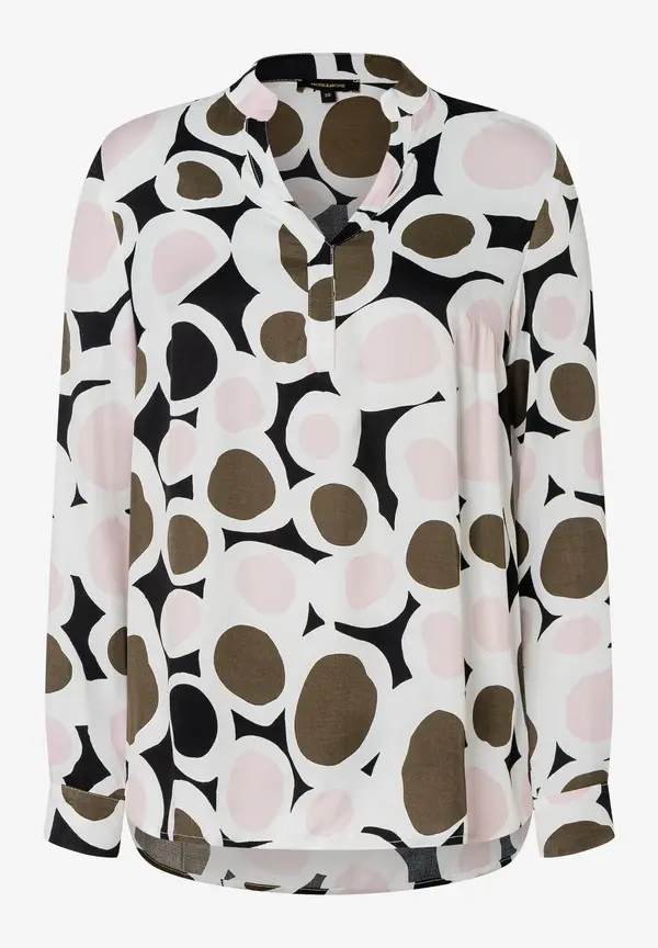 More & More Printbluse, Rosé/olive/schwarz, Herbst-Kollektion