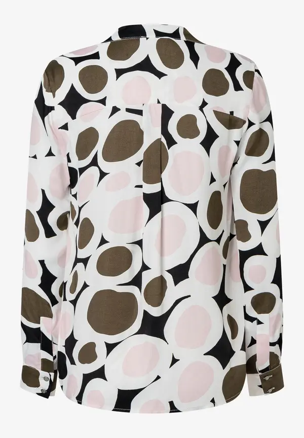 More & More Printbluse, Rosé/olive/schwarz, Herbst-Kollektion
