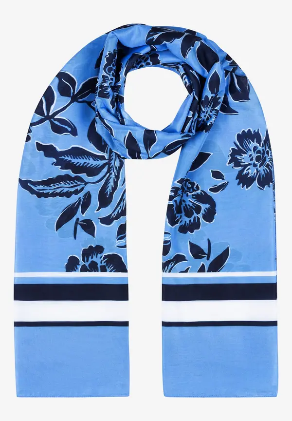 More & More Printschal, Hellblau/marine, Frühjahrs-Kollektion