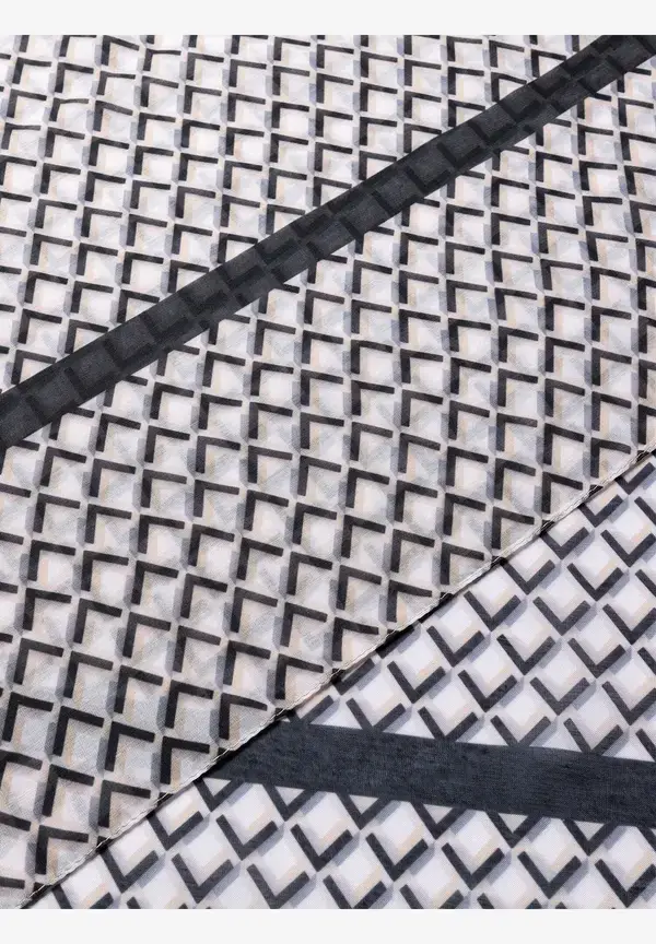 More & More Printschal, Schwarz/beige/ecru, Herbst-Kollektion