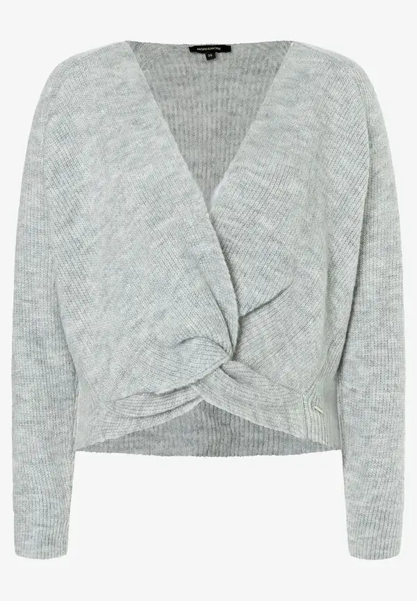 More & More Pullover mit Knotendetail, grau melange, Herbst-Kollektion