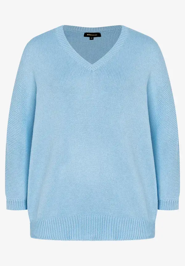 More & More Pullover Mit V-Ausschnitt, Light Skyblue, Frühjahrs-Kollektion