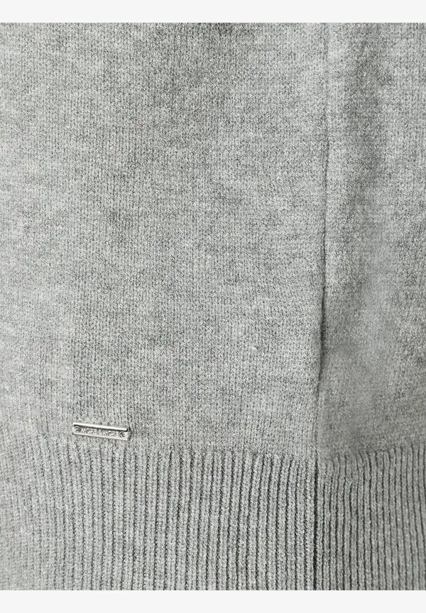 More & More Pullover Mit Volantärmel, Grau Melange, Herbst-Kollektion