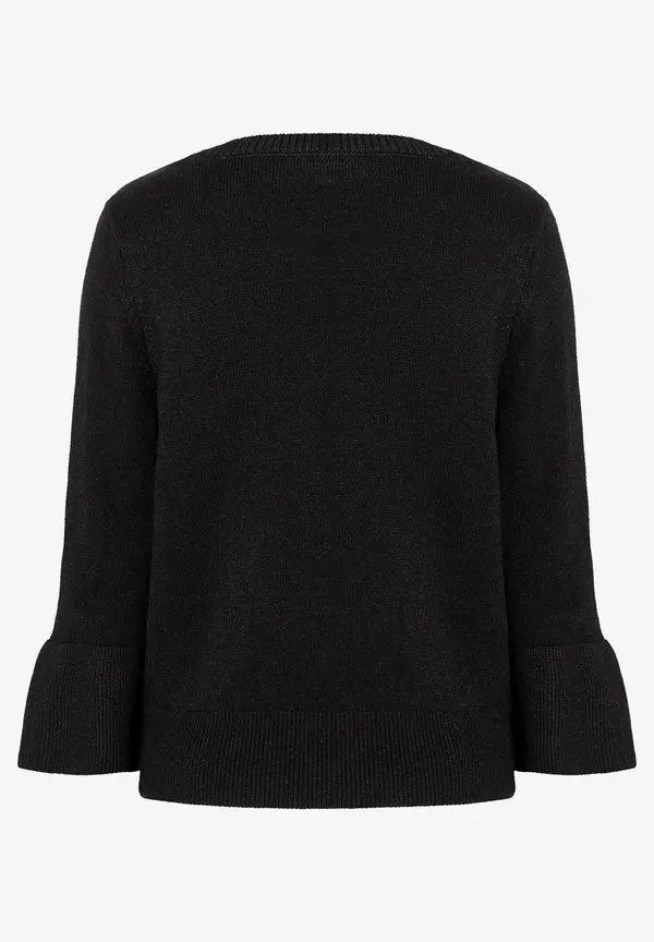 More & More Pullover Mit Volantärmel, Schwarz, Herbst-Kollektion