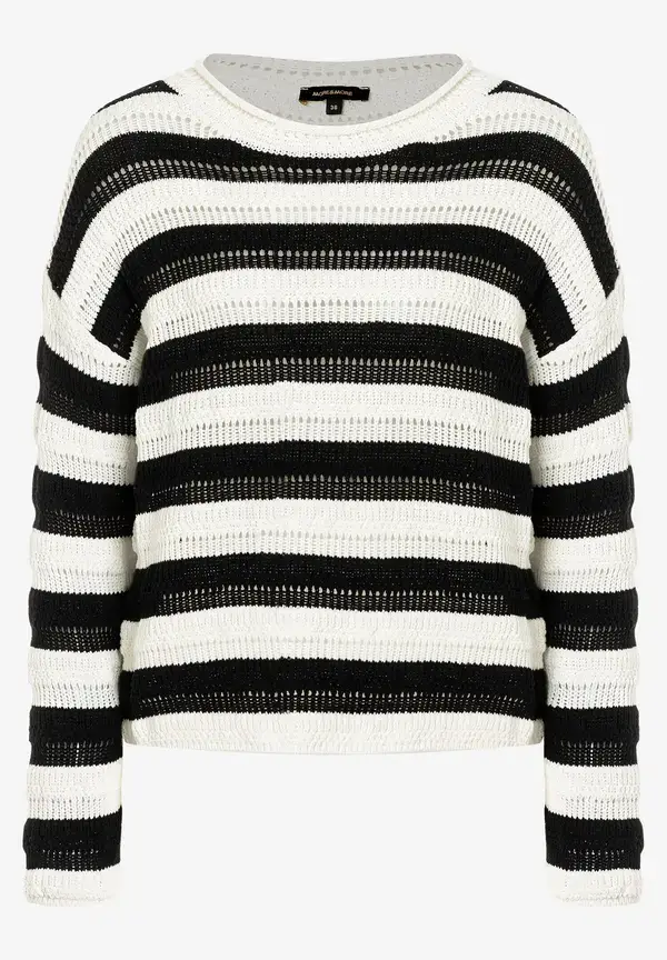More & More Pullover, Schwarz/weiß Gestreift, Frühjahrs-Kollektion