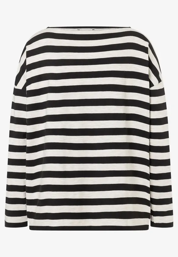 More & More Ringelshirt, Schwarz/beige Melange, Herbst Kollektion