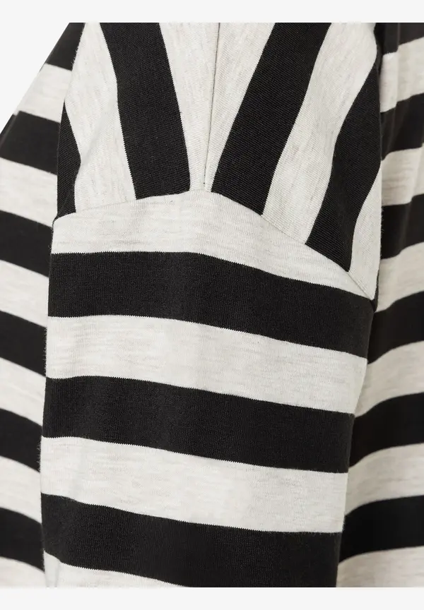 More & More Ringelshirt, Schwarz/beige Melange, Herbst Kollektion