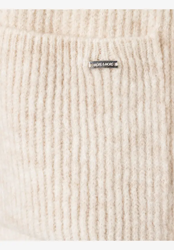 More & More Rippen-Strickjacke, Almond Melange, Herbst-Kollektion