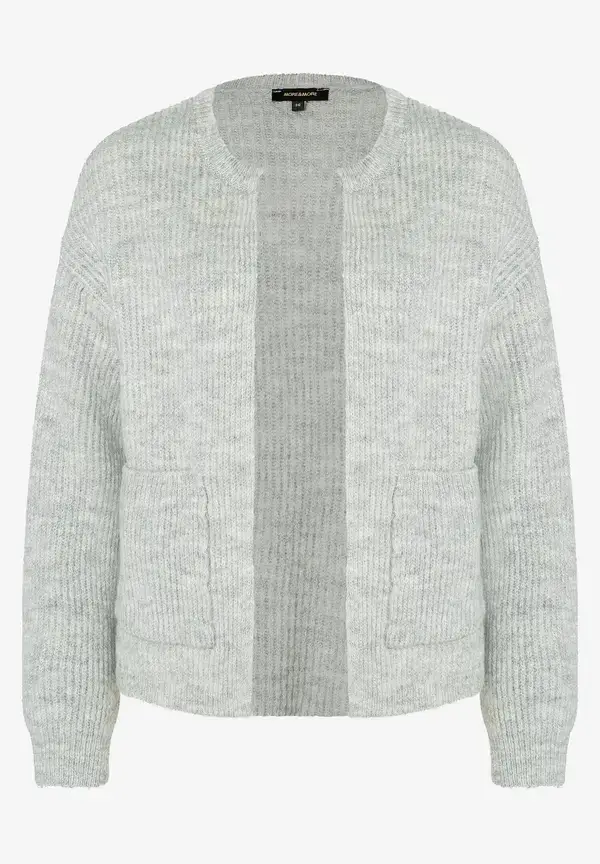 More & More Rippen-Strickjacke, grau melange, Herbst-Kollektion