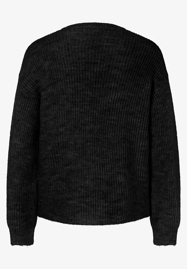 More & More Rippen-Strickjacke, Schwarz, Herbst-Kollektion