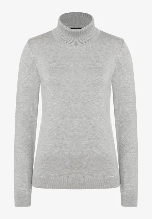 More & More Rollkragenpullover, Grau Melange, Herbst-Kollektion