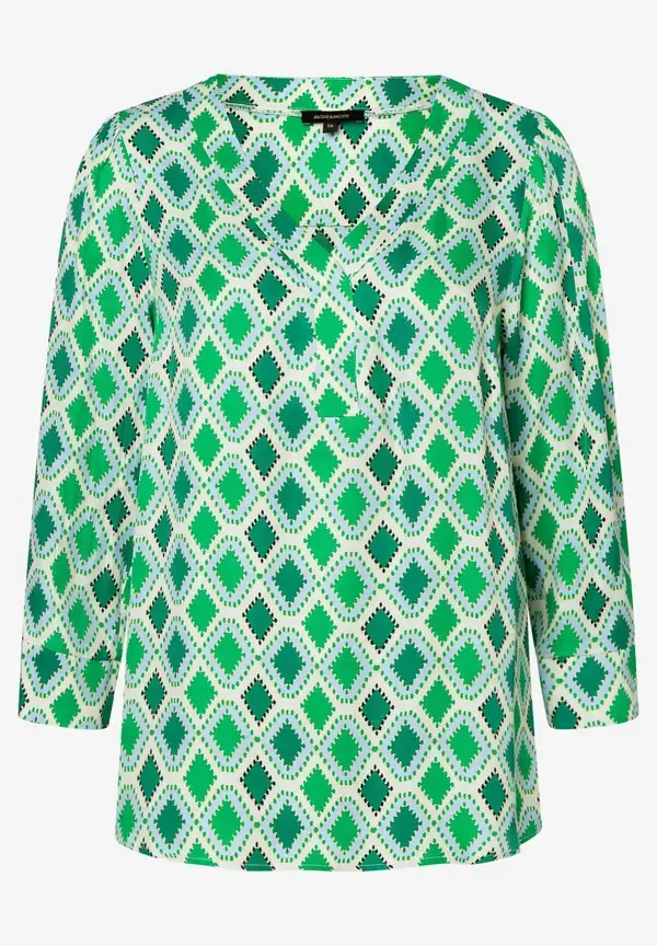 More & More Satinbluse, Grafischer Print, Frühjahrs-Kollektion