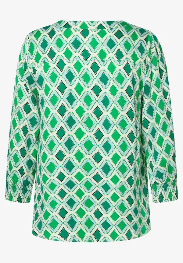 More & More Satinbluse, Grafischer Print, Frühjahrs-Kollektion