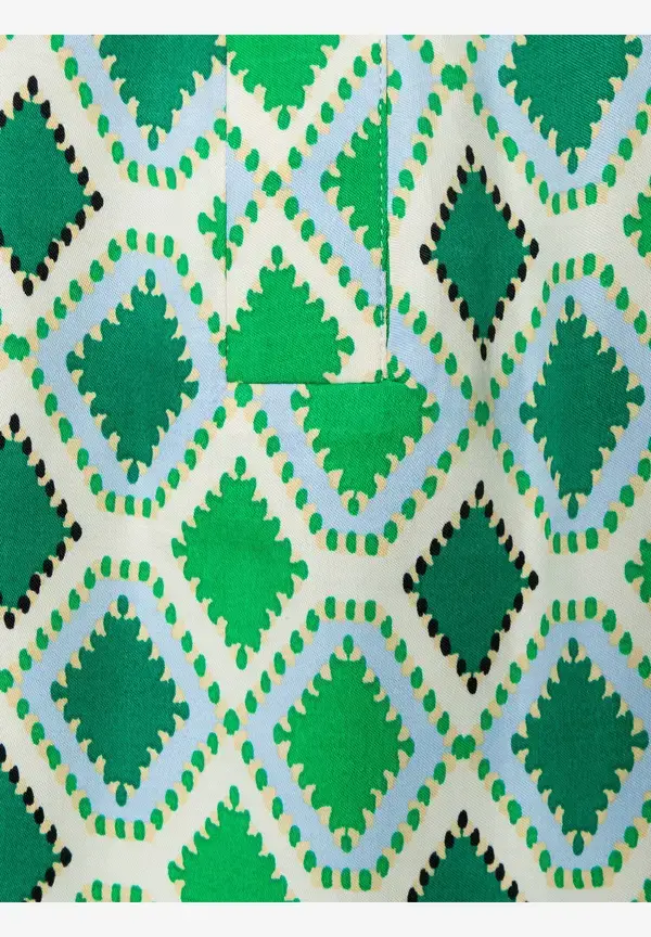 More & More Satinbluse, Grafischer Print, Frühjahrs-Kollektion