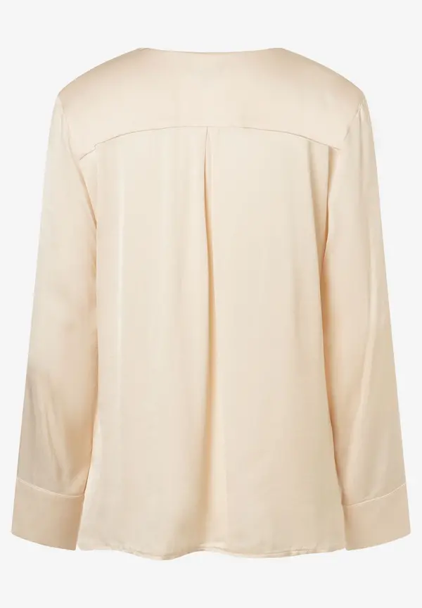 More & More Satinbluse, Powder Creme, Herbst-Kollektion