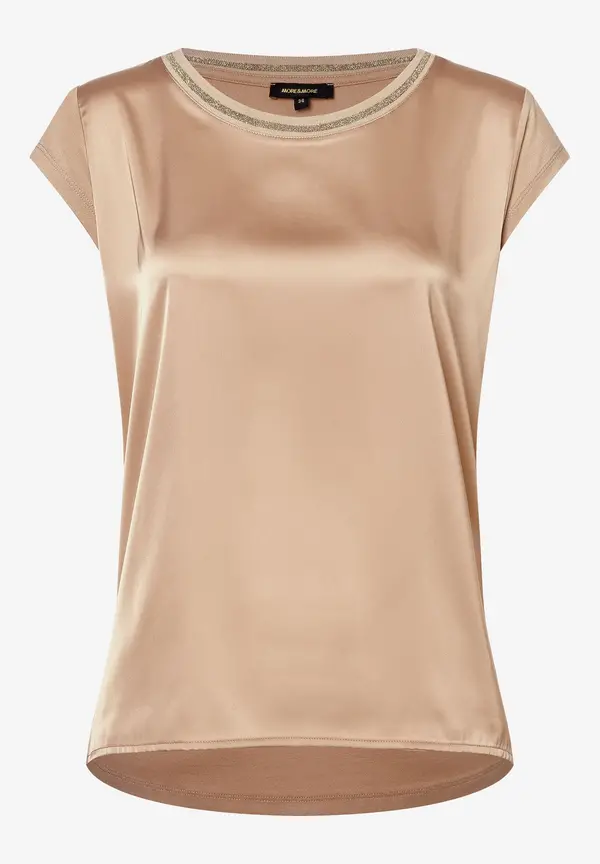More & More Satinfront-Shirt, Soft Toffee, Sommer-Kollektion