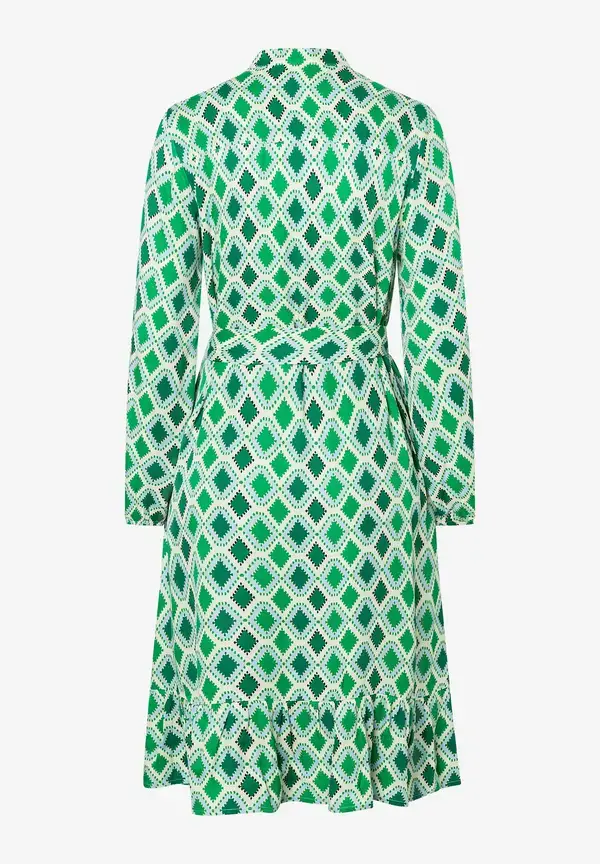 More & More Satinkleid, Grafischer Print, Frühjahrs-Kollektion