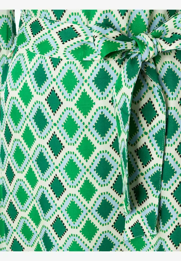 More & More Satinkleid, Grafischer Print, Frühjahrs-Kollektion