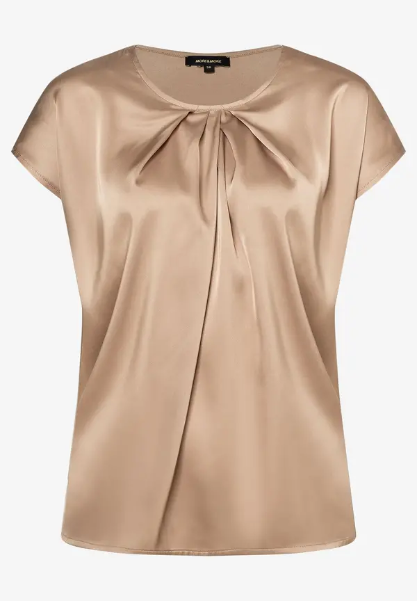 More & More Shirt Mit Satinfront, Soft Toffee, Sommer-Kollektion