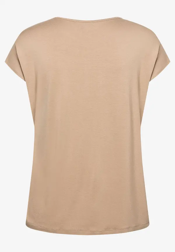 More & More Shirt Mit Satinfront, Soft Toffee, Sommer-Kollektion