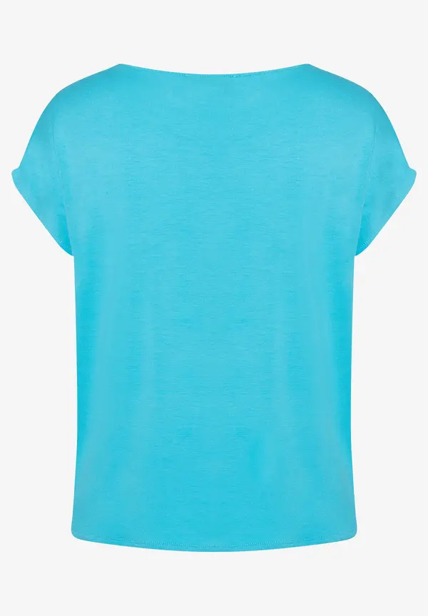 More & More Shirt Mit Satinfront, Türkis, Frühjahrs-Kollektion