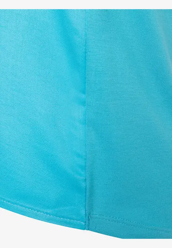 More & More Shirt Mit Satinfront, Türkis, Frühjahrs-Kollektion