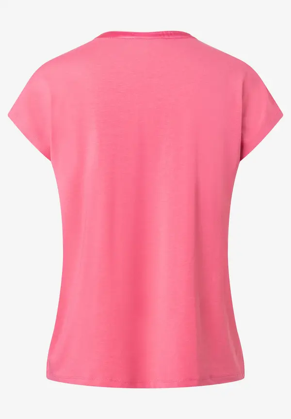 More & More Shirt Mit Satinkante, Sorbet Pink, Sommer-Kollektion