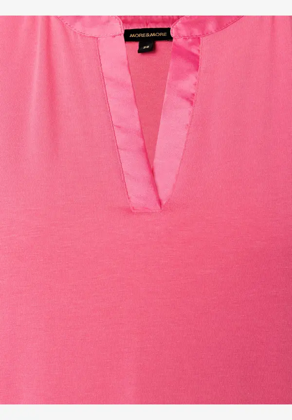 More & More Shirt Mit Satinkante, Sorbet Pink, Sommer-Kollektion
