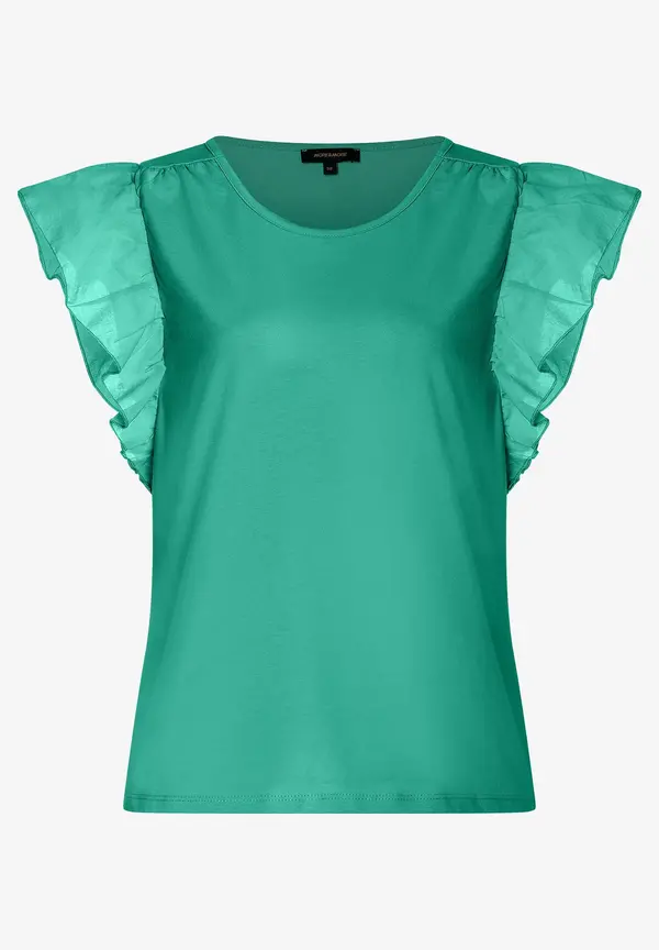 More & More Shirt Mit Volantärmeln, Summergarden Green, Sommer-Kollektion