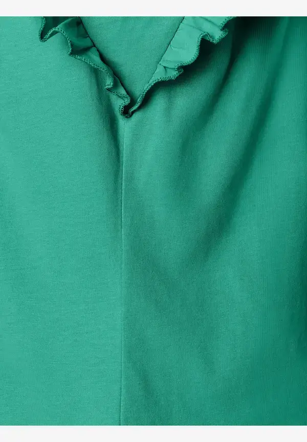 More & More Shirt Mit Volantärmeln, Summergarden Green, Sommer-Kollektion