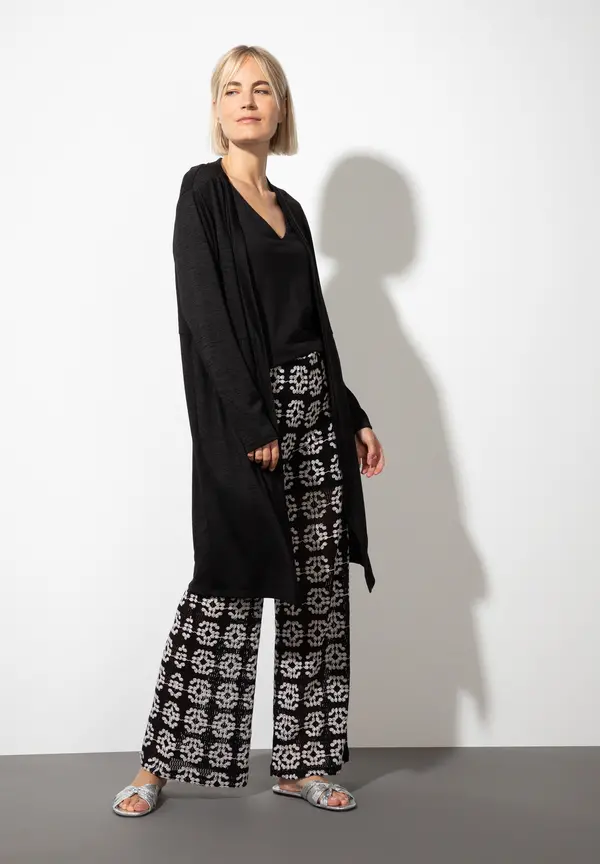 More & More Spitzenhose, Schwarz/ecru, Sommer-Kollektion