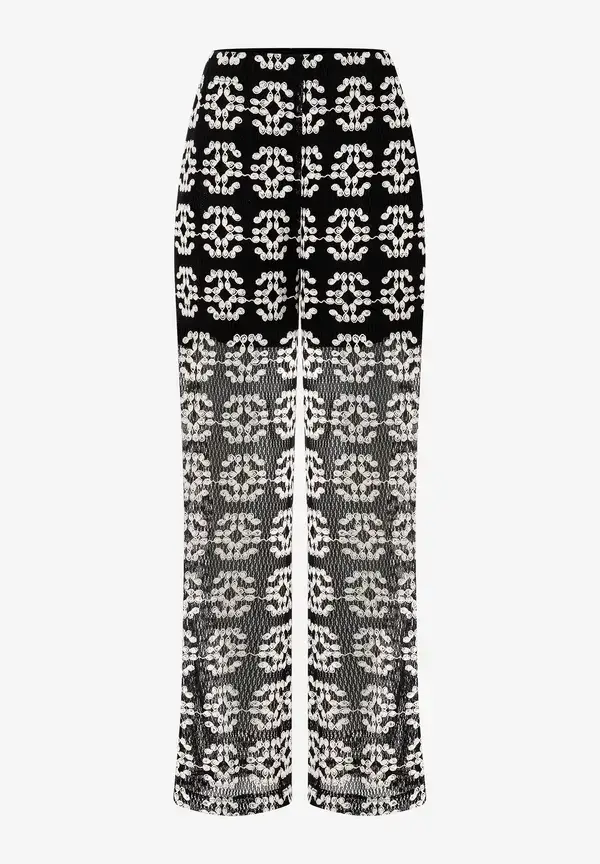 More & More Spitzenhose, Schwarz/ecru, Sommer-Kollektion