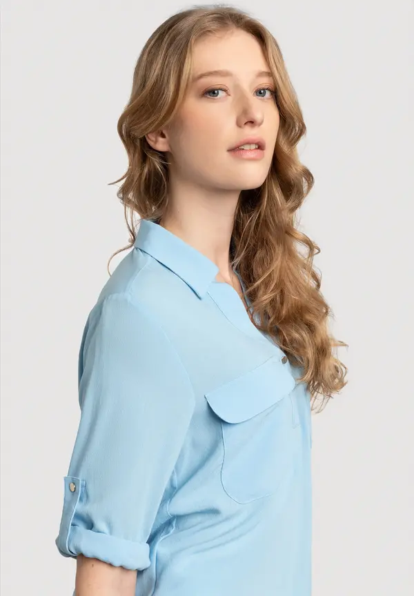More & More Sportive Bluse, Light Skyblue, Frühjahrs-Kollektion