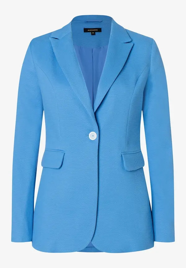 More & More Strukturierter Blazer, Blue Breeze, Frühjahrs-Kollektion