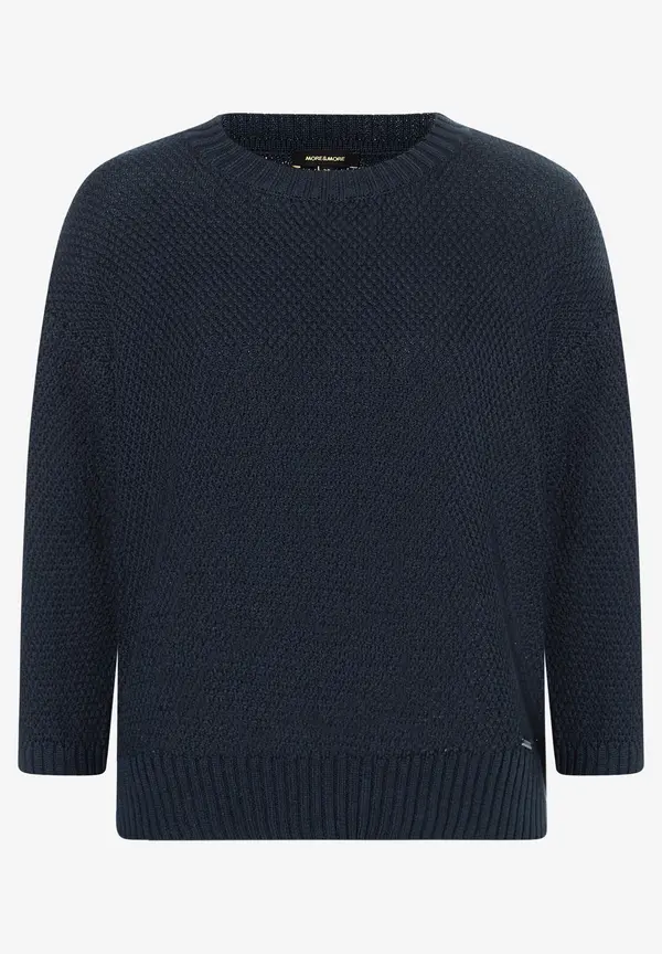 More & More Strukturpullover, 3/4 Arm, Marine, Frühjahrs-Kollektion
