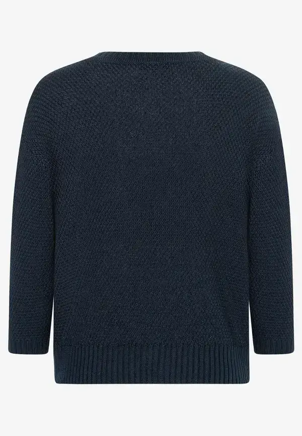 More & More Strukturpullover, 3/4 Arm, Marine, Frühjahrs-Kollektion