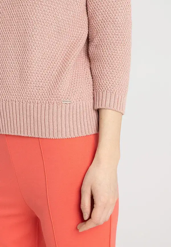 More & More Strukturpullover, 3/4 Arm, Rosa, Frühjahrs-Kollektion